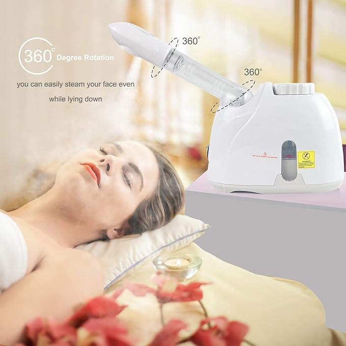 Facial Mist SteamerYOKYAK Facial Steamers with 360° Rotatable Sprayer Face Steamer for Facial Deep Cleaning Hot Mist Humidifier Steam for Face Spa Sinuses Moisturizing Homeuse or Salon