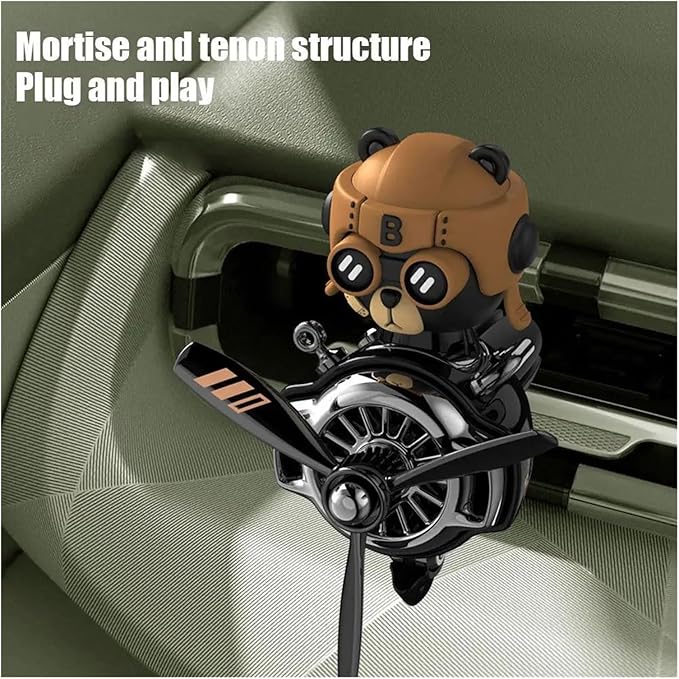Cool Bear Car Air Freshener Rotating Fan Vent Clip Perfume Diffuser for Accessories &amp Decoration