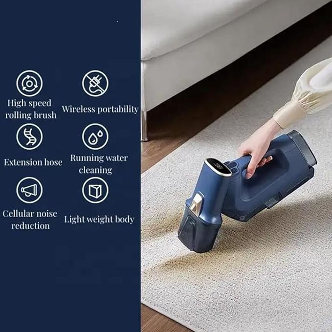 Handheld Carpet Cleaner Machine Rechargeable Rug Couch Deep Cleaning Equipment with Smart Touch Panel for Furniture Couch Mattress Car Seat