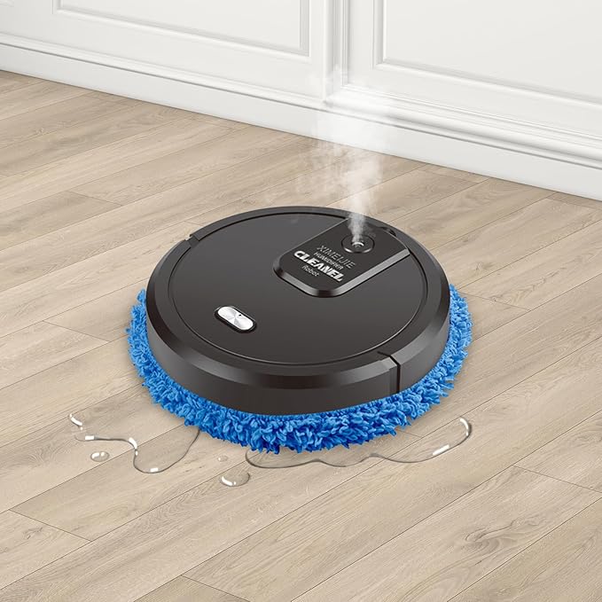 Mopping Cleaner Machine 10000RPM High-Speed Mopping Machine with Wet/Dry Wipes Spray Humidifier Coverage for Hard Floors Pet Hair Black