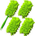 Microfiber Chenille Home Plastic Handle Dust Brush Ceiling Clean Multifunction Cleanninfg Tools Protable Car Removal Duster(Green)