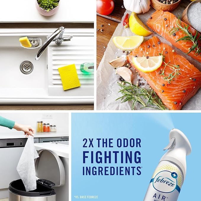 Febreze Odor-Fighting Air Freshener Room Fresheners Air Effects Spray Air Mist 8.8 Ounce - 3 Count (Pack of 1) (Fresh Lemon)