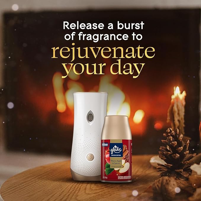 Glade Automatic Spray Refill 6 Pack Warm Apple &amp Spices Scent Home Fragrance Refill Can 6.2 oz