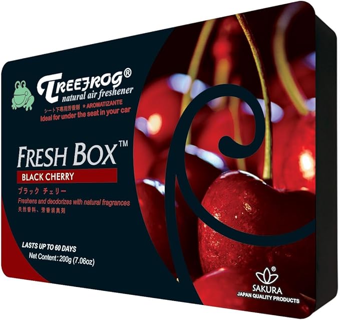 6 Pack Treefrog Natural Air Freshener Fresh Box (AKA Xtreme Fresh) Black Cherry Scent - Soft sweet cherry fruity fragrance