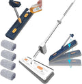 Large Flat Mop 2023 New Upgrade Style Large Flat Mop Style Stylemop Pro Self Wringing Magic for Floor Cleaning Microfiber Mops 12027(White4 Cloths)