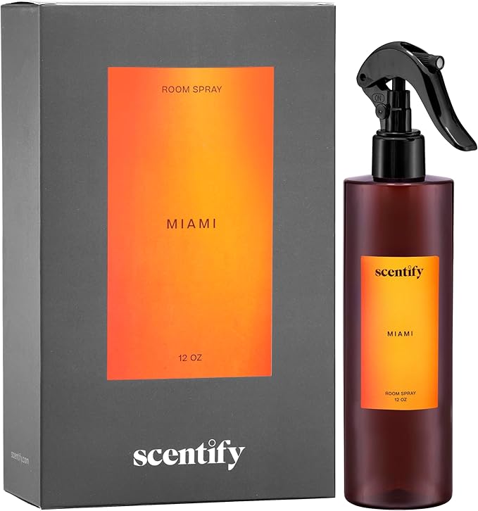 Scentify Miami Odor Neutralizing Room Spray – Luxury Cashmere Floral &amp Musky Wood Fragrance Instant Odor Eliminator for Home Office &amp Car – 12 oz