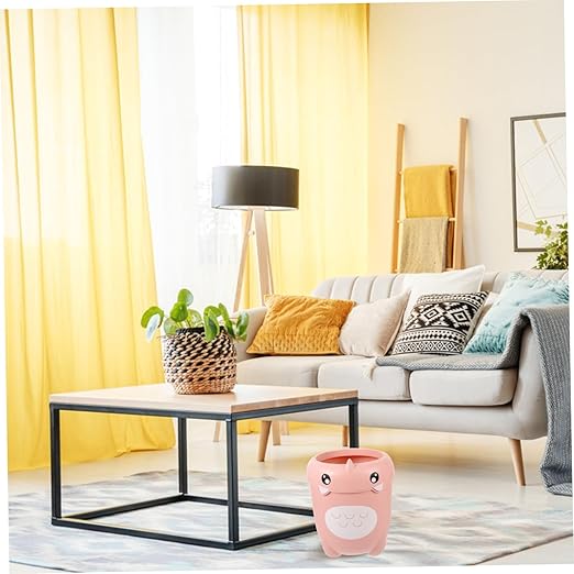 Happyyami Cute Boys and Girls Decorative Trash Can Cartoon Dinosaur Wastebasket Clamp Ring Small Waste Basket for Bedroom
