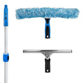 Unger Professional Connect and Clean Total Pro Cleaning Kit All-in-One Household Window Washing with Streak-Free Results Includes 12” Squeegee 14” Scrubber Washer Telescopic Pole Extends Up to 6’