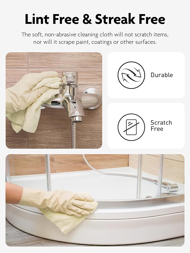 Fantasticlean Microfiber Cleaning Cloth Roll -40 Pack Tear Away Microfiber Towels 12 x 12 Reusable Washable Scratch Free Ultra Absorbent Dishcloth for All-Around Cleaning Supplies (Beige)
