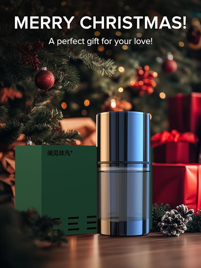 Ceeniu New Smart Car Air Freshener 135ml Last 6 Months Auto ON/OFF Car Freshener Long Lasting Multi-mode Adjustable Ambiance Light Natural French Fragrance CF3 Aroma Diffuser Mint Ice Scent