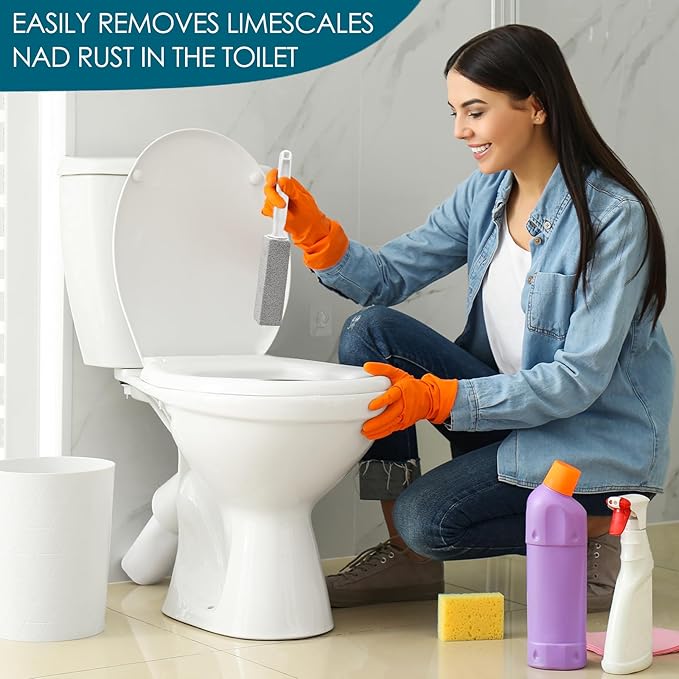 20 Pack Pumice Stone Toilet Bowl Cleaner Pumice Stone with Handle for Toilet Cleaning Remove Limescale Rust Cleaning Supplies for Toilet Pool Bathroom Sink