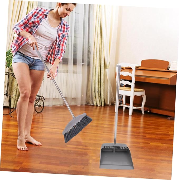 Lightweight Broom and Dustpan Set for Home Cleaning Ergonomic Handle Convenient Storage for Indoor Use and Collecting Trash Corners Random Style