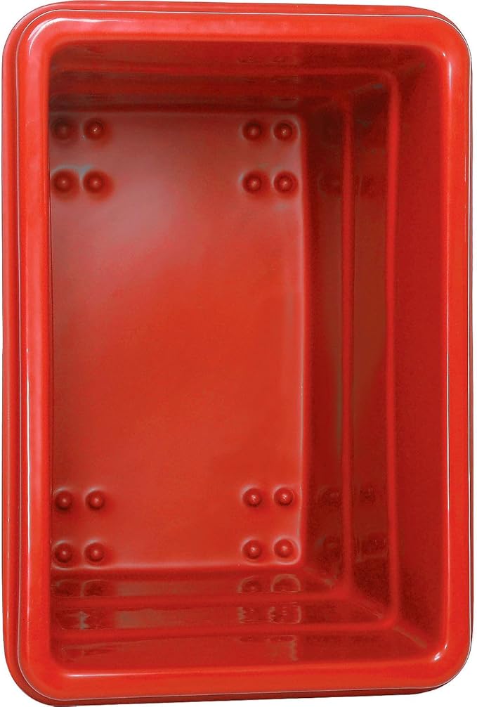 Global Industrial 6 Bushel Plastic Bulk Box Truck Direct Mount Base 500 lbs. Capacity 3 Non-Maring Rubber Casters Red 33-2/5L x 23 W x 24-1/2H