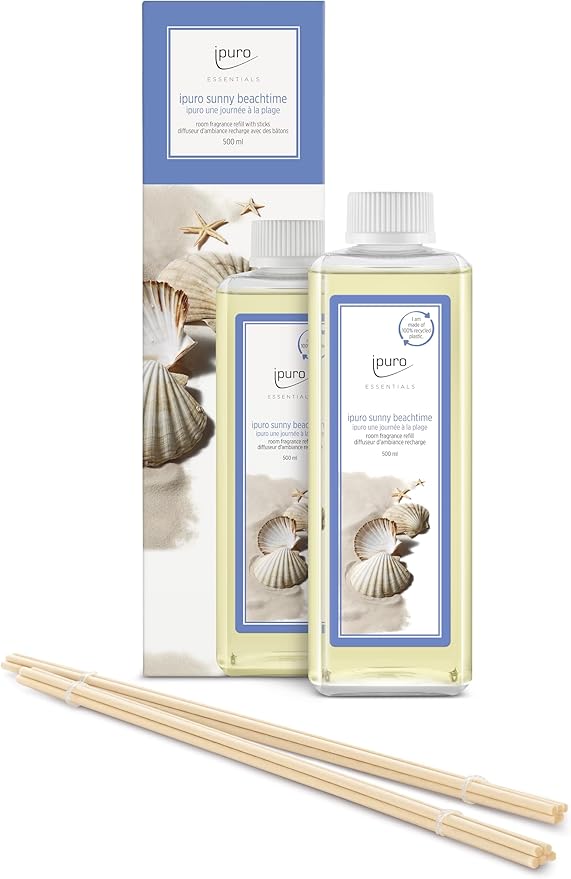 ipuro - Refreshing sunny beachtime room fragrance refill - subtle room fragrance refill with sparkling and fresh notes - stylish room fragrance refill bottle for a puristic fragrance experience 500 ml
