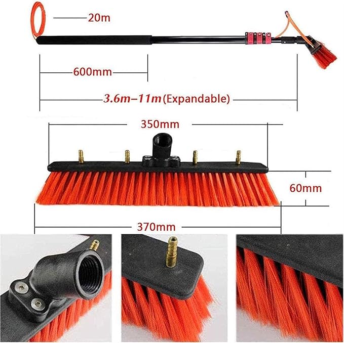 Professional Window Cleaning Kit with Water Fed Pole Brush Equipment and Solar Panel CleanerComplete Window Cleaner Set for Sparkling Windows and Eco-Friendly Solar Panels