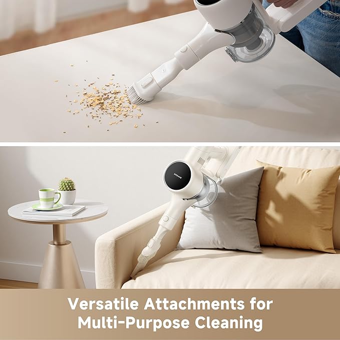 DREAME Cordless Vacuum Cleaner R10 Pure 120AW Powerful Suction Stick Vacuum Cleaner for Home Anti-Tangle LED Headlights Up to 60 Mins Runtime Lightweight for Carpet Hard Floor Pet Hair