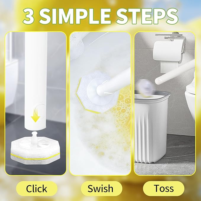 60 Count Toilet Wand Refills for Clorox Disposable Toilet Cleaner Refill Pads for Clorox Wand Cleaning System Upgrade Toilet Brush for Bathroom CleaningNo Falling ApartLight Scent