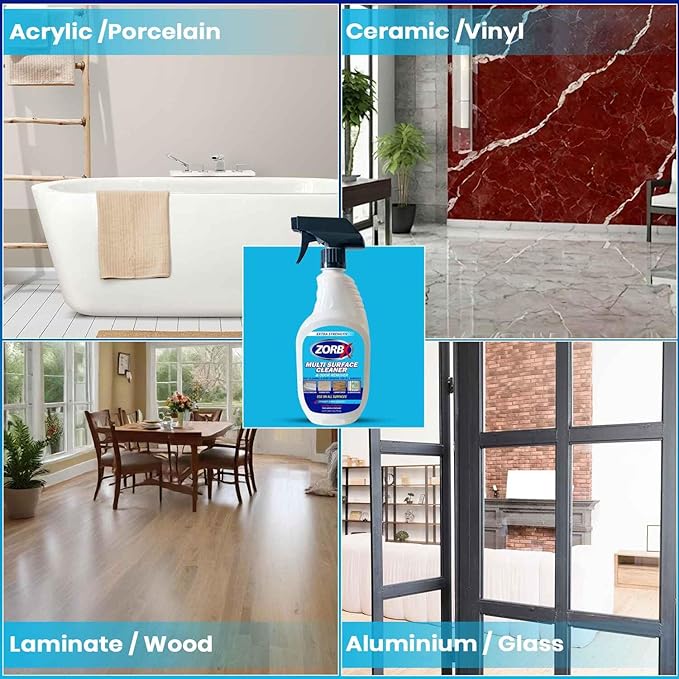 ZORBX Extra-Strength Multi Surface Cleaner 24 oz - Get Rid of Unpleasant Odors and Unwanted Stains Instantly - Citrus Scented Fast-acting Furniture Cleaner - Multipurpose Cleaner Spray