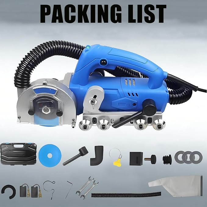 Electric Tile Grouting Tool Automatic Tile Joint Cleaning Machine with 9000 RPM Brush Dust Bag &amp 1200W Copper Motor for Shower &amp Bathtub Seam Cleaning 1set