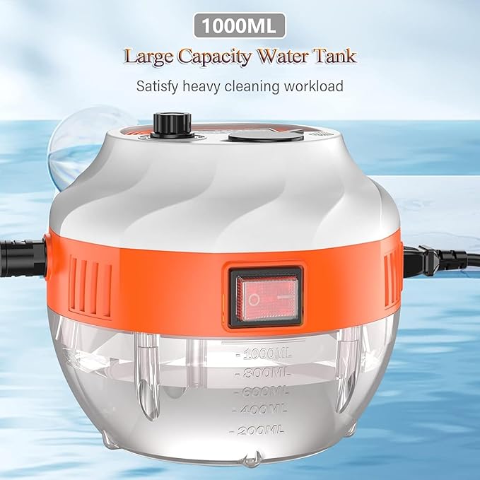 2500W Steam Cleaner High Pressure Handheld Steam Cleaner with 6-gears Adjustable Portable Steamer for Cleaning Home Car Upholstery Tile Grout Home(Style1)