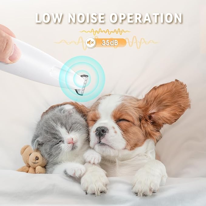 2026 New Pet Precision Trimmer Dog Paw Trimmer with LED Light Low Noise IP68 Waterproof Dual-Speed Motor Suit for Trimming Paw Ear Face Butt Eyebrows USB Rechageble