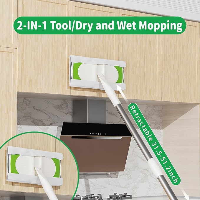 Sweeper 2-in-1 Dry + Wet Cleaning ToolProfessional Floor Mopping and Sweeping Kit Includes 1 Sweeper40 Dry Sweeping Cloths6 Wet Mopping Cloths