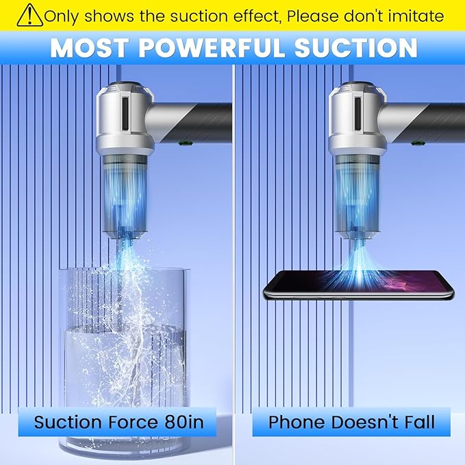 Car Vacuum Portable Cordless with 18000PA Super Suction 4 in 1 Portable Air Blower/Car Vacuum 90°Foldable Handheld Rechargeable Brushless Motor Gifts for Valentine's Day for Home PC