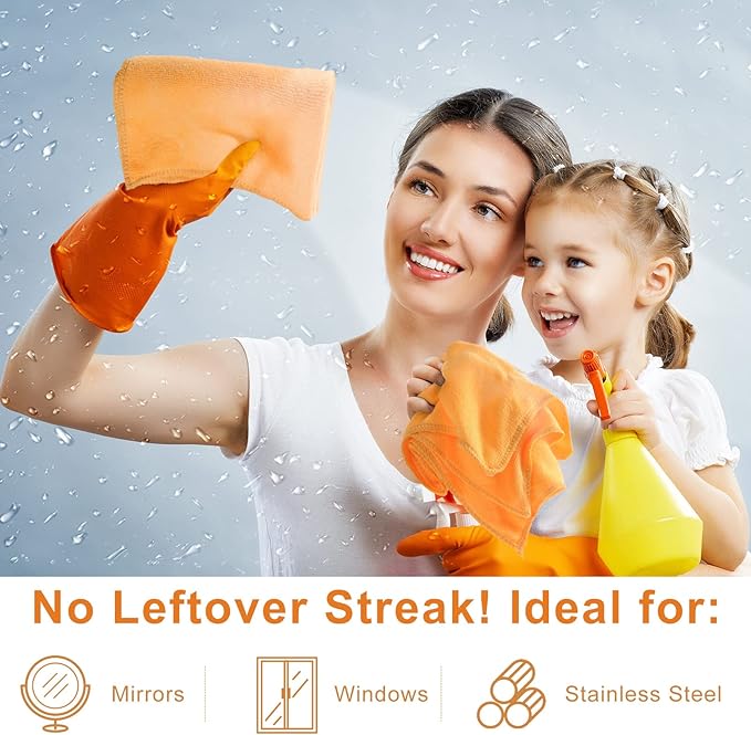 Nuenen Microfiber Cleaning Cloths for Cars 16 x 16 Inch Ultra Absorbent Car Towels Drying Reusable Cleaning Supplies House Kitchen Window Microfiber Towel(Yellow60 Pcs)
