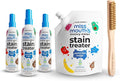 Miss Mouth's Messy Eater Stain Treater Bundle - 4oz Spray 3-Pack 16oz Refill Pouch &amp Laundry Brush - Baby Stain Remover for Clothes &amp Carpet