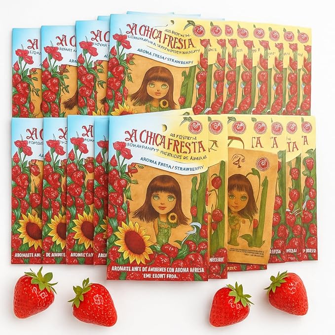 Vspec trademark LA CHICA FRESITA Car Air Freshener Strawberry Fresa Aromatizante LOT OF 25PC
