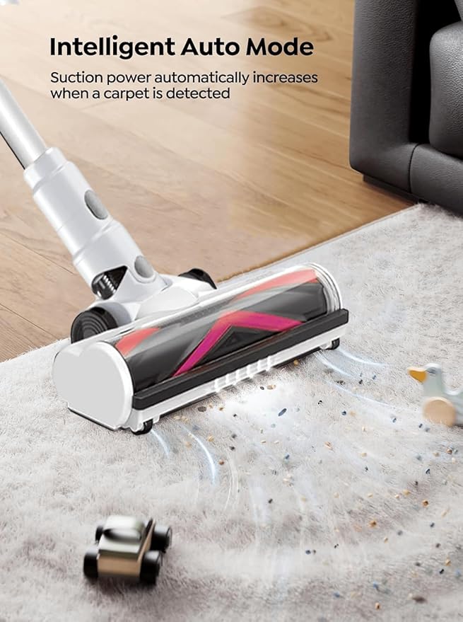 Cordless Vacuum Cleaner 600W 55Kpa 70Mins Stick Vacuum Cleaners for Home AUTO Dust Detection/LED Touch Display Rechargeable Wall Mount Wireless Handheld Vacuum for Pet Hair/Carpet/Hard Floor