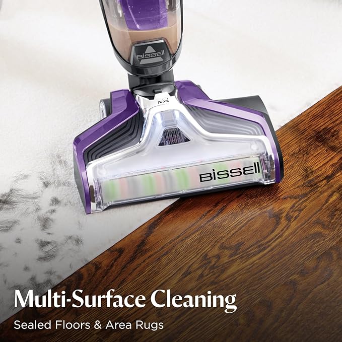 BISSELL Crosswave Pet Pro All in One Wet Dry Vacuum Cleaner and Mop for Hard Floors and Area Rugs Purple 2306A