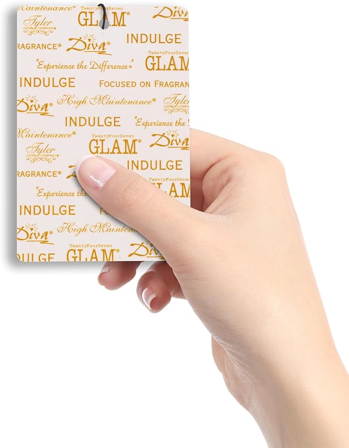 Tyler Candle Diva Autoglam Ivory And Gold 4.5 x 3 Cardboard Auto Air Freshener Mirror Hanger Pack of 12