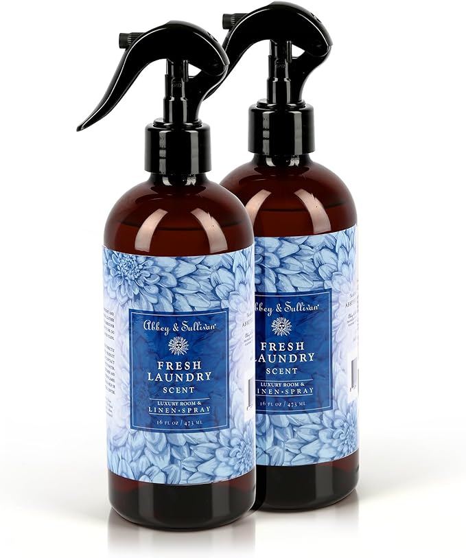 Abbey &amp Sullivan Linen Spray Fresh Laundry Scent with Fresh Green Floral Musk Pack of 2 16 oz