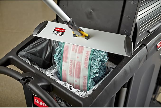 Rubbermaid Commercial Products HYGEN 60 inch Microfiber Dust Pad with Fringe Green For Janitorial/Professional Cleaners and Heavy-Duty industrial Cleaning/Dusting/Sweeping