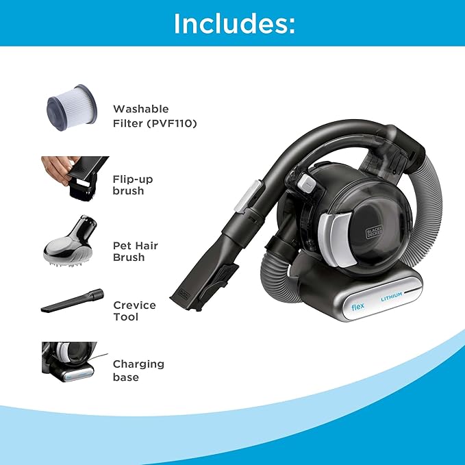 BLACK+DECKER dustbuster FLEX Cordless Handheld Vacuum Home Pet and Car Vacuum (BDH2020FL)