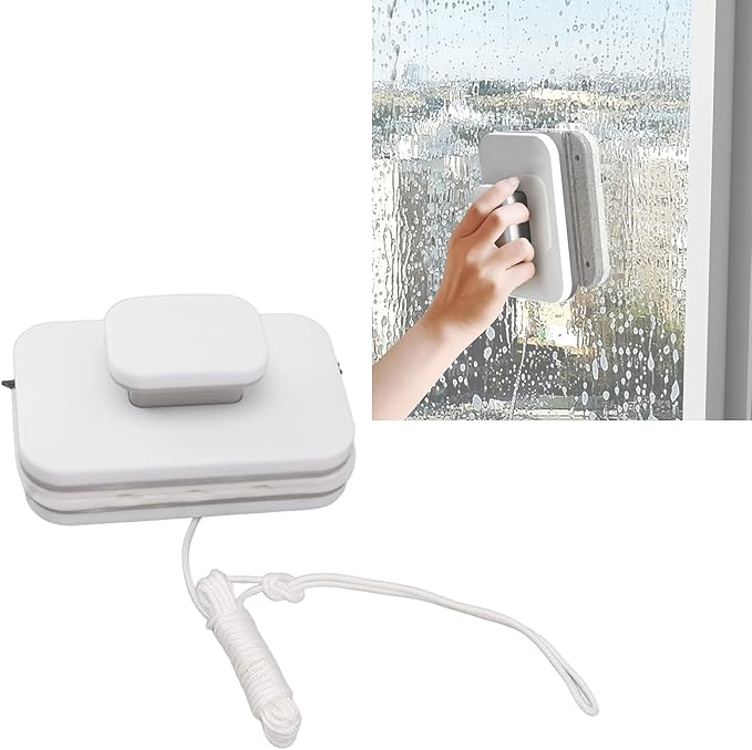 Magnetic Window Cleaner Double Sided Large Handle Plastic Window Cleaning Tool for Office Glasses Outside Window Cleaner Glass Wiper