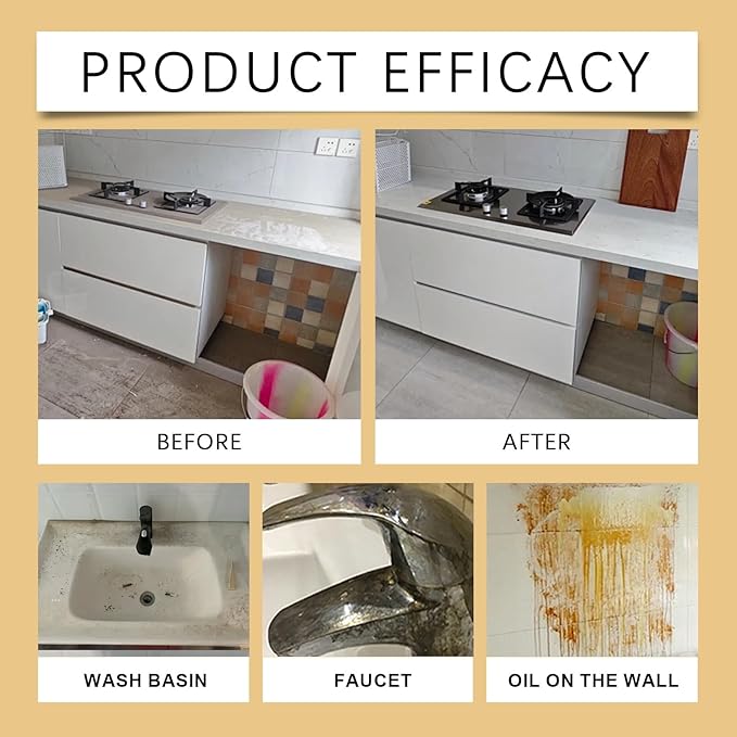 Multi-Purpose Cleaning Cream For Kitchen Bathroom &amp Floors - Removes Grease &amp Stains Gentle On Hands(3PCS)