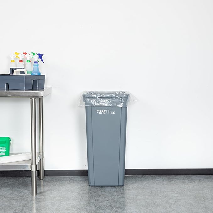 Restaurantware-RW Clean 33 Gallon Trash Bags 100 Medium-Duty Garbage Can Liners- Fits 33-39 Gallon Trash Cans Stretchable Clear Plastic Bin liners with Star Seal Bottom