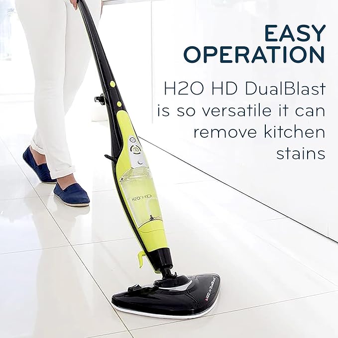 H2O HD Dual Blast Steam Mop &amp Handheld Steam Cleaner | 5-in-1 Floor Steamer | Forward-Blast Mop Head | 1500W Power &amp 450ml Tank | Hardwood Tile &amp Laminate Cleaner