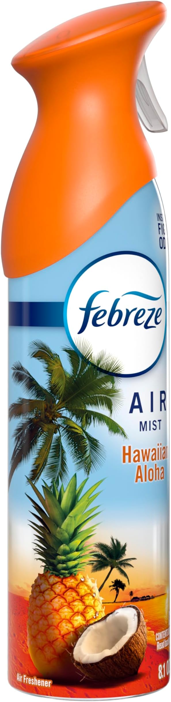 Febreze Air Mist Air Freshener Spray Odor Fighting Room Spray Deodorizer for Home Bathroom Kitchen Office Apartment Dorm Room Classroom Hawaiian Aloha 8.1oz 6ct