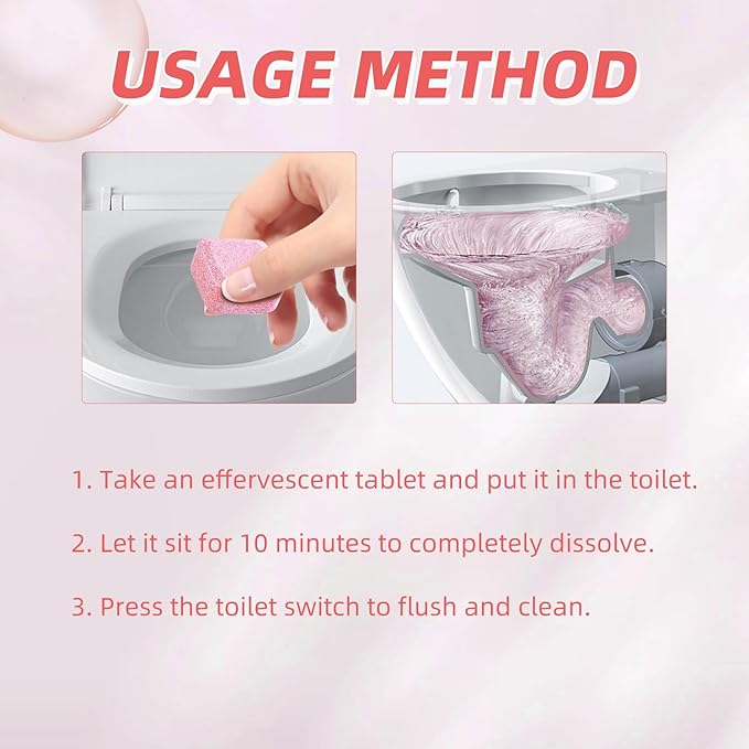 Toilet Bowl Cleaning Tablets 24 Pieces Quick Dissolving Long-Lasting Deodorizer (2)