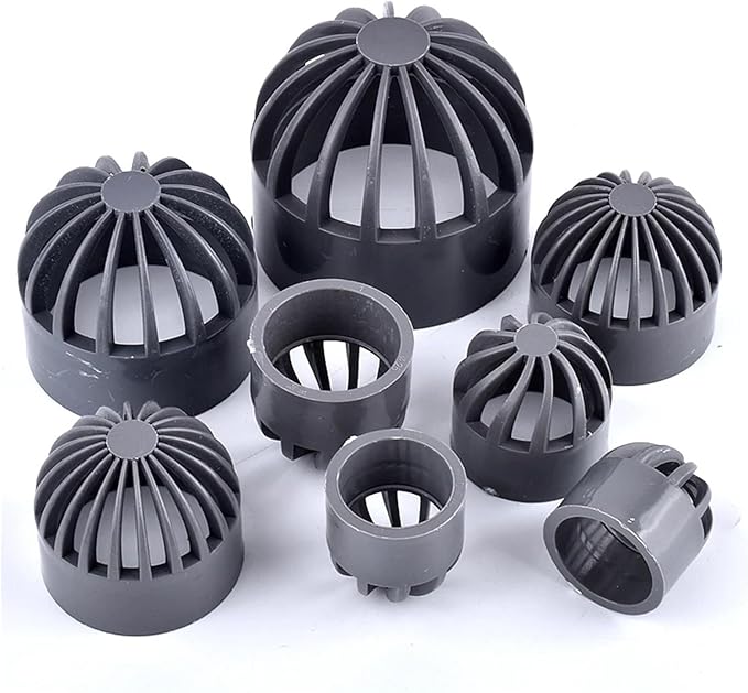 1~3Pcs Grey 20~110mmCompatible for PVC Breathable Cap Air Duct Vent Cover Cap Aquarium Fish Tank Permeable Screen Filter Screen Pipe Connector(1Pc)