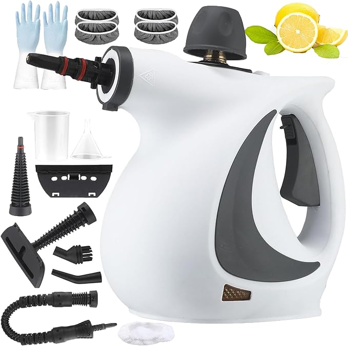 Cleaner plus Steam Cleaner 2025 New High Pressure Steamer for Home Cleaning for Kitchen Bathroom Upholstery Windows Car|Multiple Nozzles (1Set+4 Fiber Cloth)