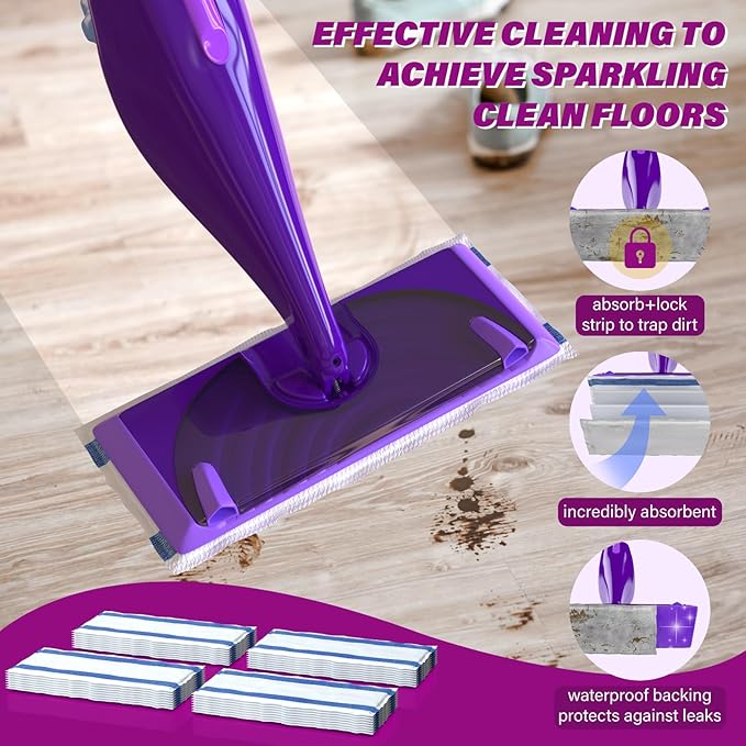 Wetjet Pads Refills 32 Count Disposable Mop Pad Refills for Swiffer Wet Jet Mops Thickness Absorbent for Household Cleaning &amp Suit All Multi-Surface