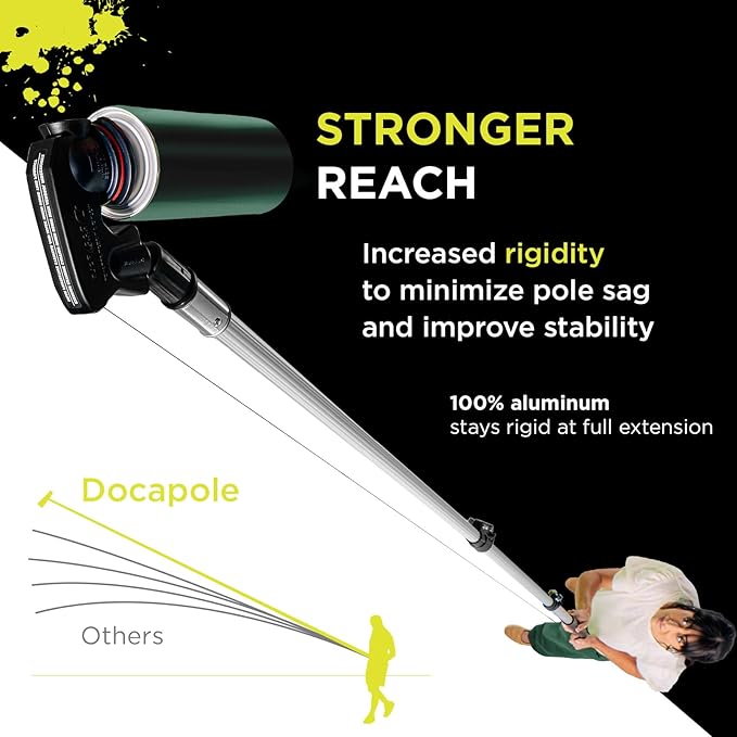 DOCAZOO DOCA Telescoping Pole 7-30 Ft - Extension Pole for Cleaning Feather Duster Window Washing Kit Paint Roller Window Squeegee - High Reach Extendable Kit for Indoor &amp Outdoor - Pole Only