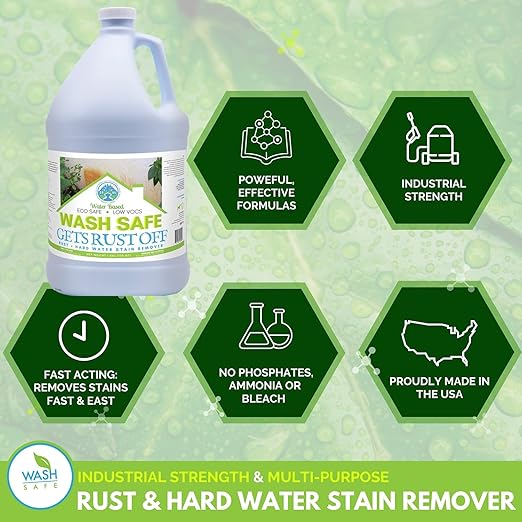WS-RO-1G Clear Rust Off Rust and Hard Water Stain Remover 1 gal Bottle with Spray Attachment