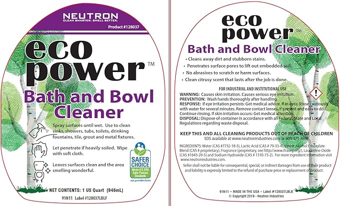 Neutron Industries Eco-Power Bath &amp Bowl Cleaner 32oz