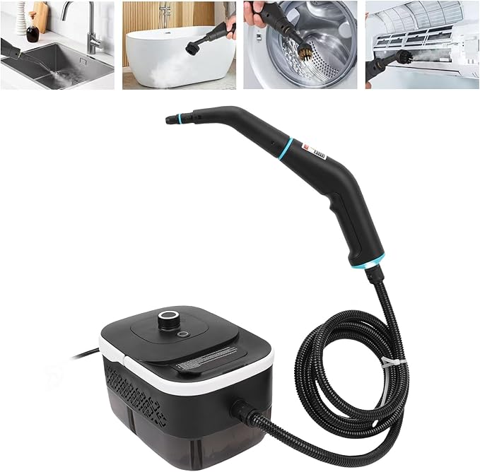 Steam Cleaner 6 Levels Adjustable Handheld Pressurized Steamer Machine with 1.2L Tank 15s Heat Up 6.56ft Hose for Home Dirt Tile Floor Kitchen (US Plug 110V)