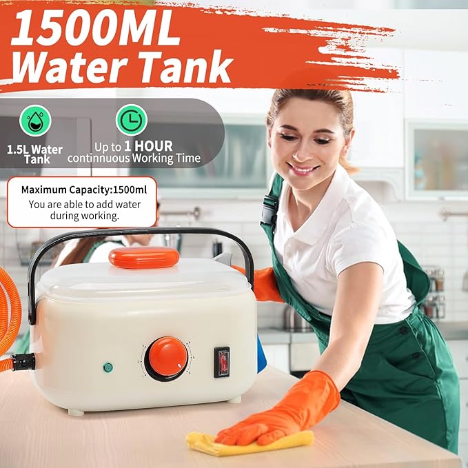 2500W High Pressure Handheld Steamer1500ml Steam Cleaner for CleaningPortable Steam Cleaner for Home Use High-Temperature Steamer Cleaner for Car Detailing Kitchen Bathroomfor Home Shower All Sur